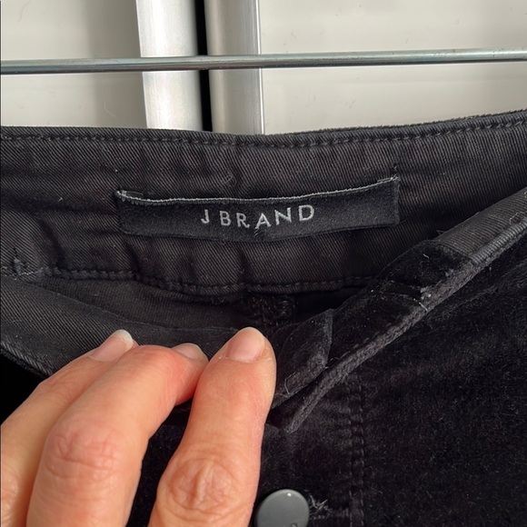 J BRAND Natasha Sky High Skinny Black Velvet Pants, Size 30/31 - Picture 5 of 11